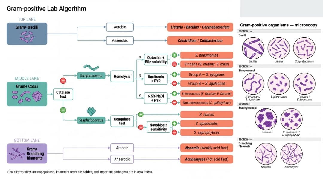 Gram-positive identification algorithm